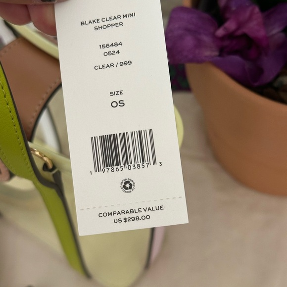 New Tory Burch BLAKE CLEAR MINI SHOPPER CLEAR - Picture 4 of 5